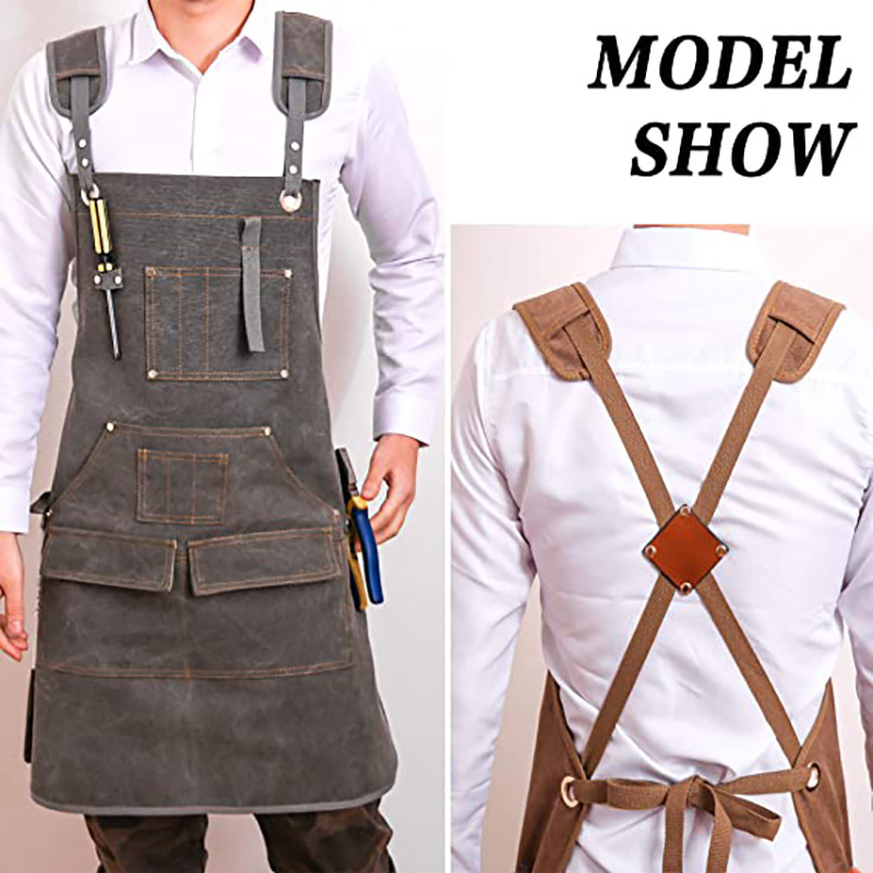 ผ้ากันเปื้อนผ้าใบหนาแบบเรียบง่ - Woodworking Apron บทวิจารณ์และราคา