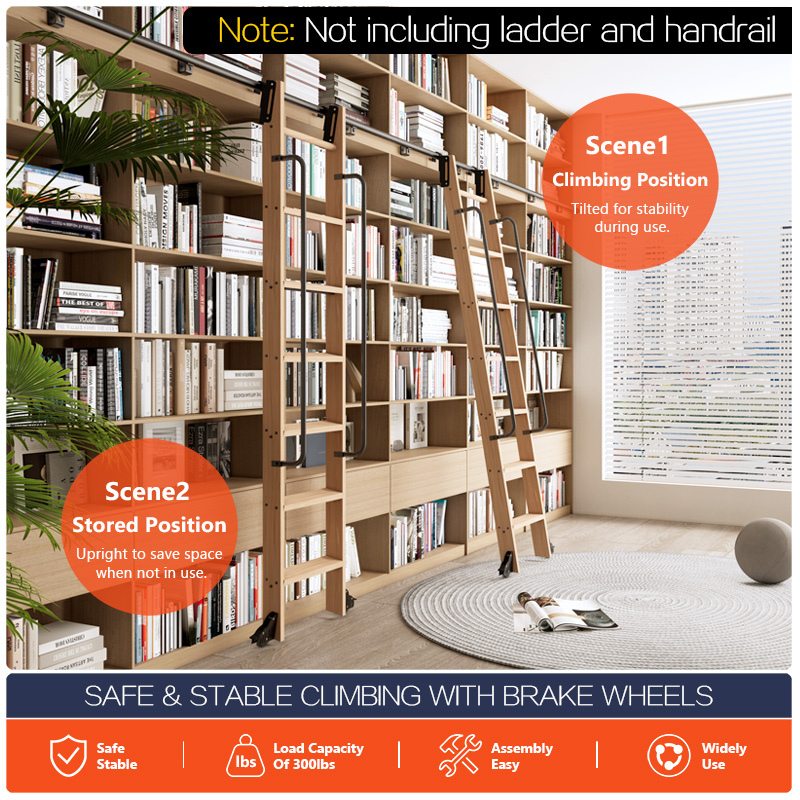 Rolling Library บันไดฮาร์ดแวร์ - Woodworking Lofts บทวิจารณ์และราคา
