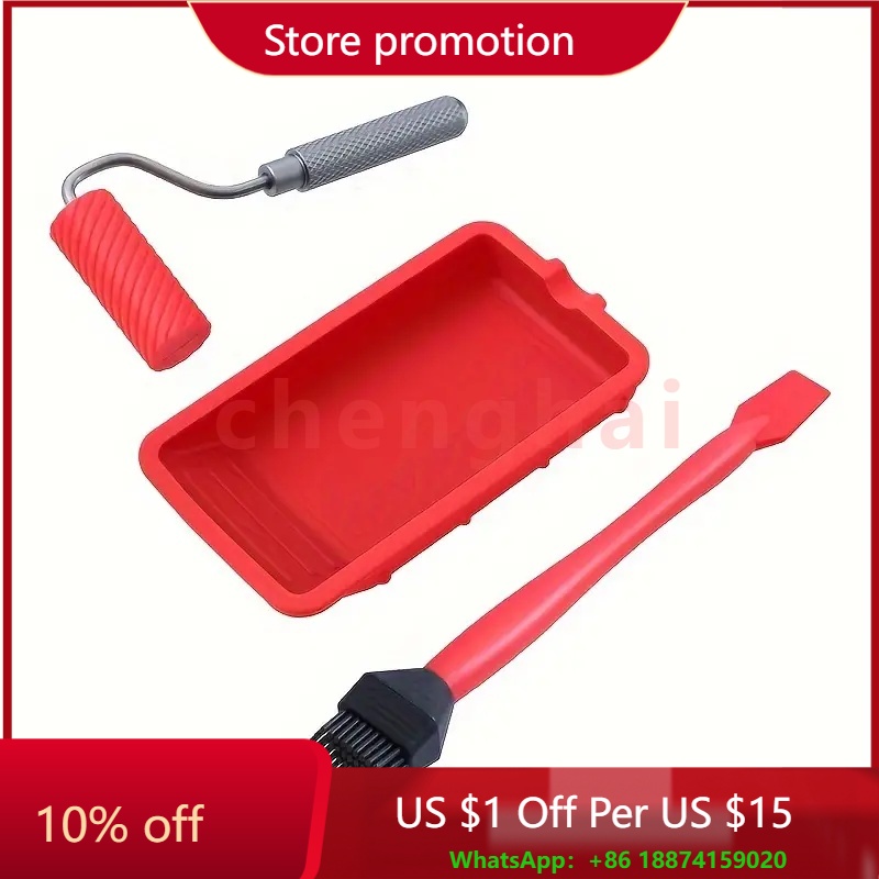 ลูกกลิ้งซิลิโคนพร้อมถาด ขนาด 1 - Woodworking Glue Roller บทวิจารณ์และราคา