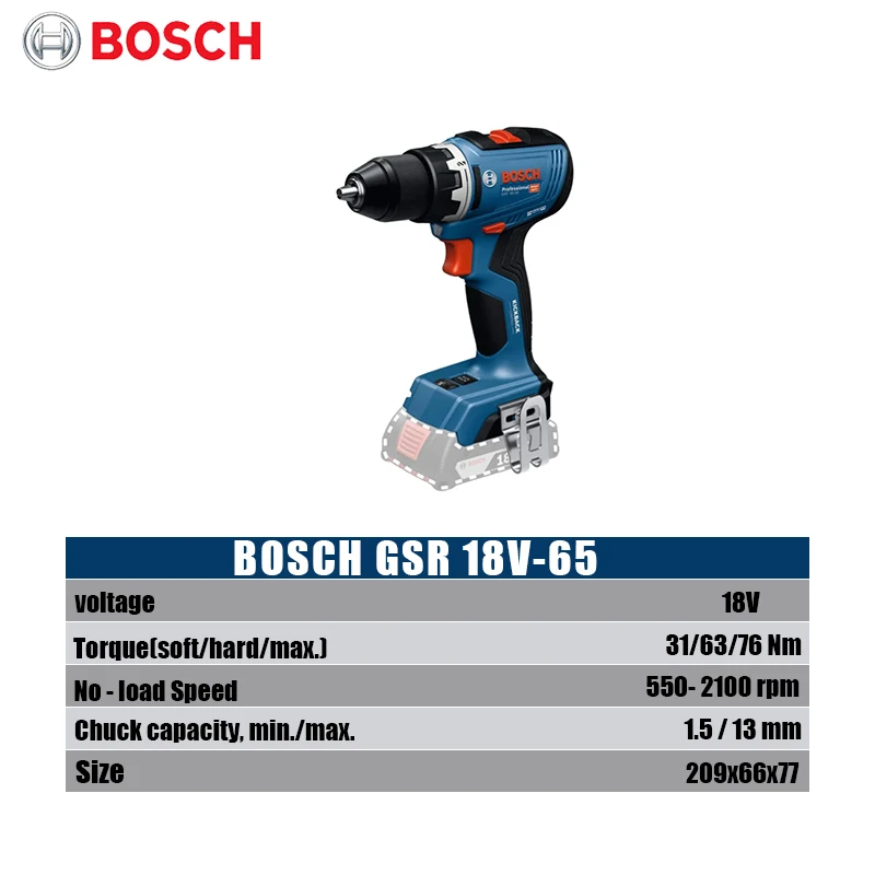 บ๊อช GSR 18V-65 สว่านไฟฟ้าไร้แ - Woodworking Drill บทวิจารณ์และราคา