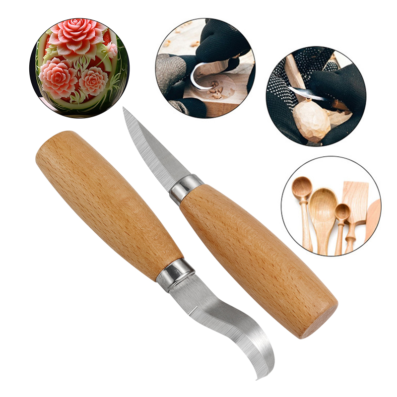 มีดแกะสลักเหล็กสแตนเลส ด้ามไม้ - Woodworking Tool Stores บทวิจารณ์และราคา
