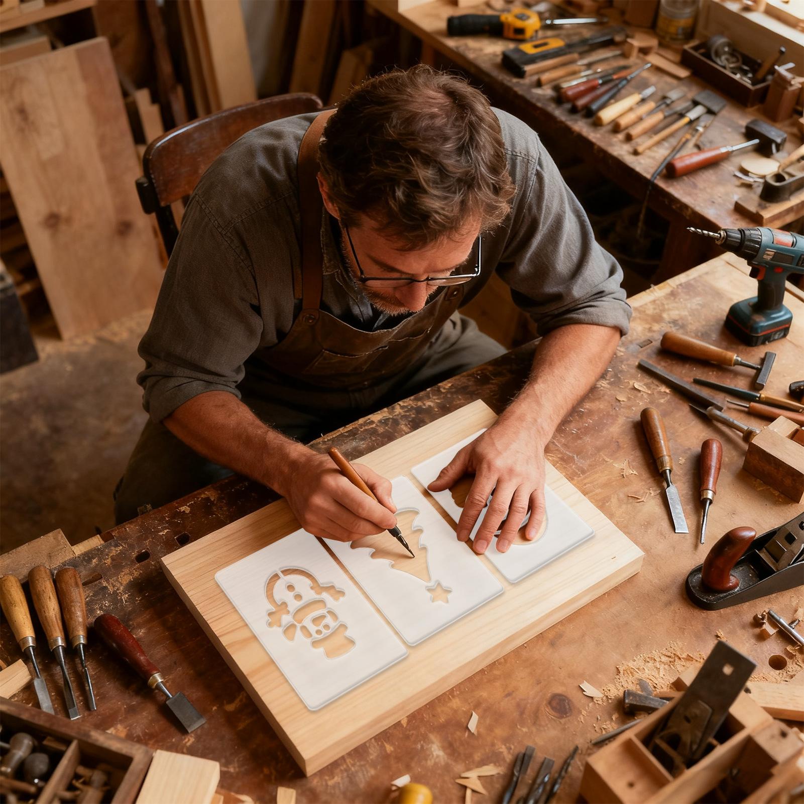 ลายฉลุคริสต์มาสแบบพกพา ชุดแม่แ - Woodworking Templates บทวิจารณ์และราคา