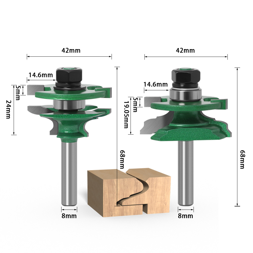 ชุดดอกกัดไม้ 2 ชิ้น ขนาดก้าน 8 - Woodworking Joints บทวิจารณ์และราคา