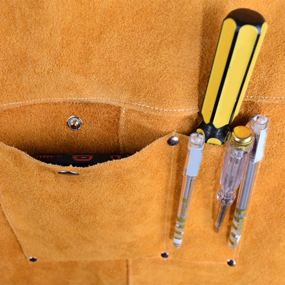 ผ้ากันเปื้อนหนังวัวหนาสีส้มสำห - Woodworking Apron บทวิจารณ์และราคา
