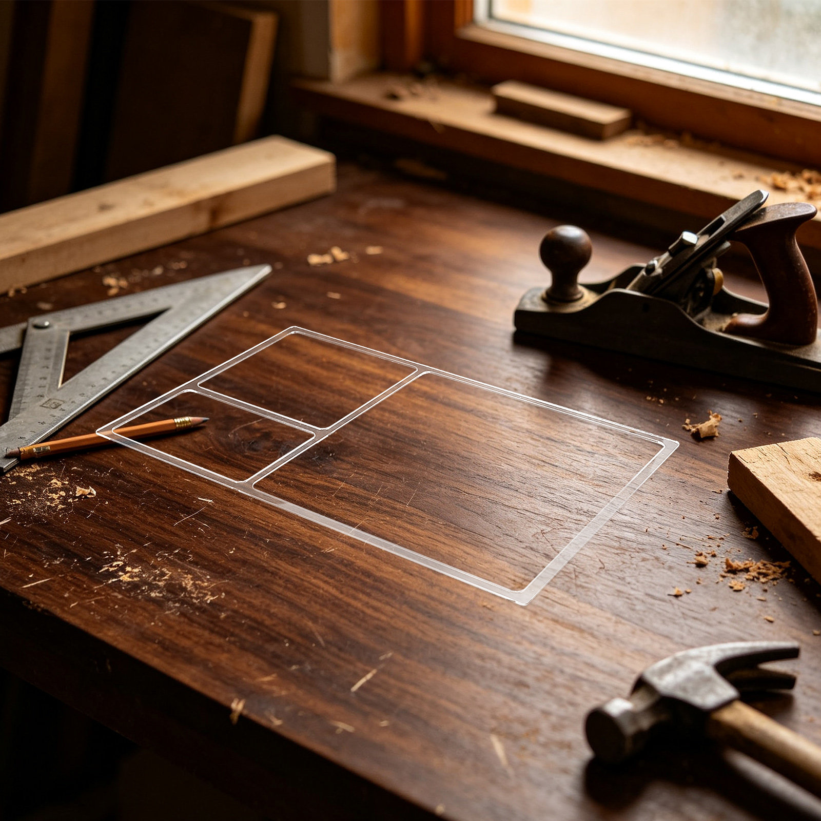 แม่แบบอะคริลิกใสสำหรับงานไม้ ไ - Woodworking Templates บทวิจารณ์และราคา