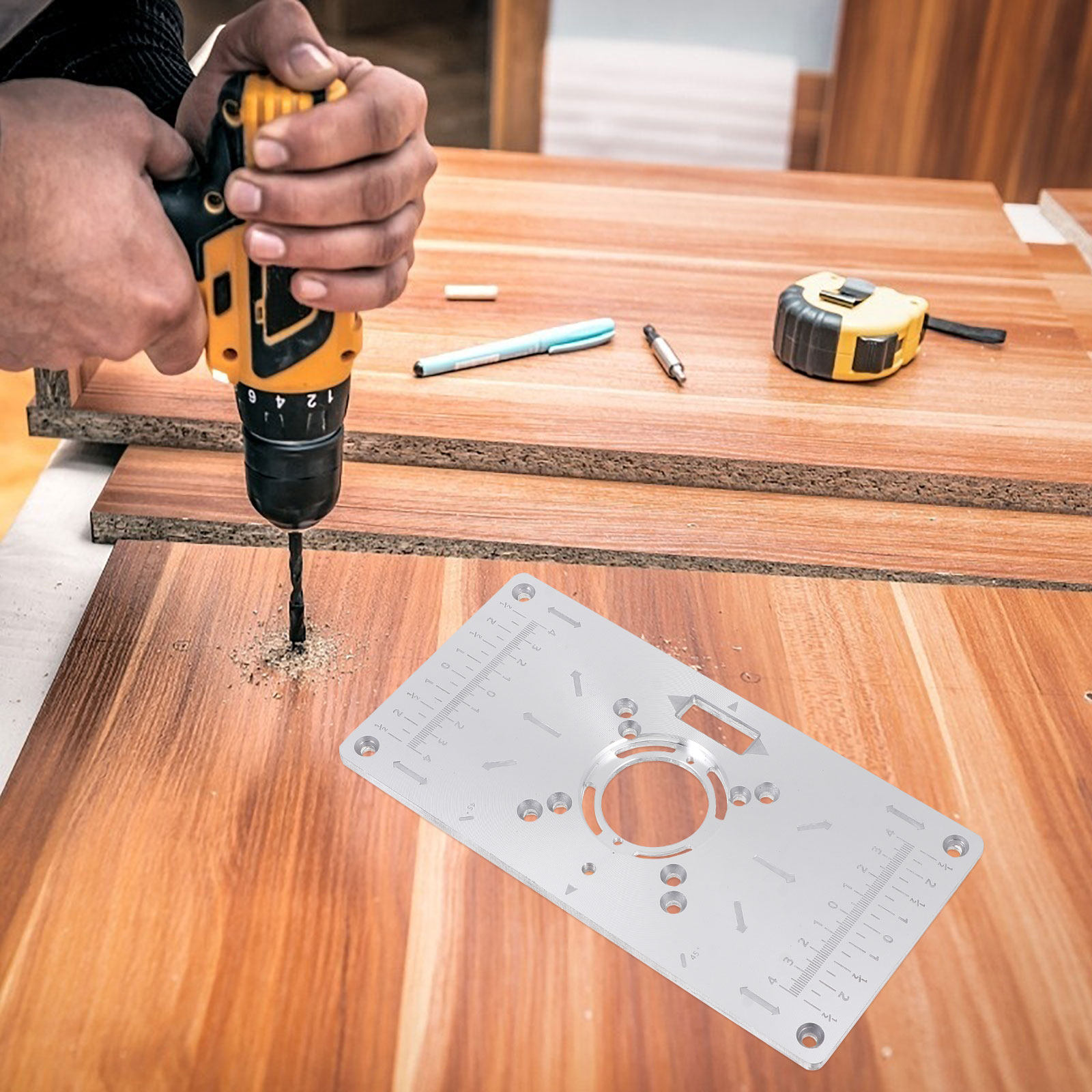 ชุดแผ่นแทรกโต๊ะเราเตอร์ อลูมิเ - Woodworking Router บทวิจารณ์และราคา