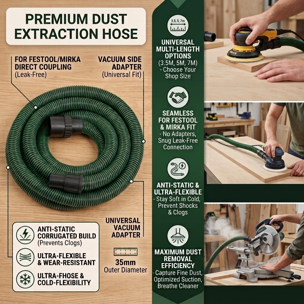 สายดูดฝุ่นแบบยืดหยุ่น ขนาด 35  - Woodworking Dust Collection บทวิจารณ์และราคา